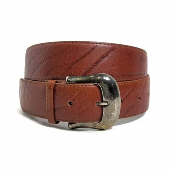 Vintage Leather Belt Exotic Print Silver Buckle Ritz Accessories - Picture 1 of 6